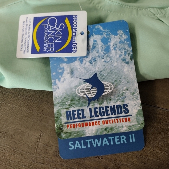 Reel Legends Saltwater II lichen green UPF 50 sun protection shirt - Picture 9 of 10